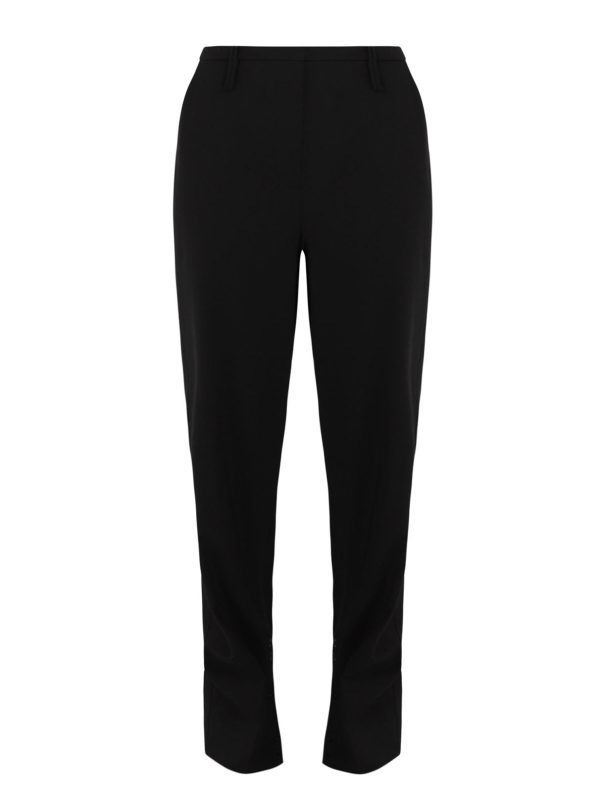Drapey Melange Slim Mid-High Waisted Pants
