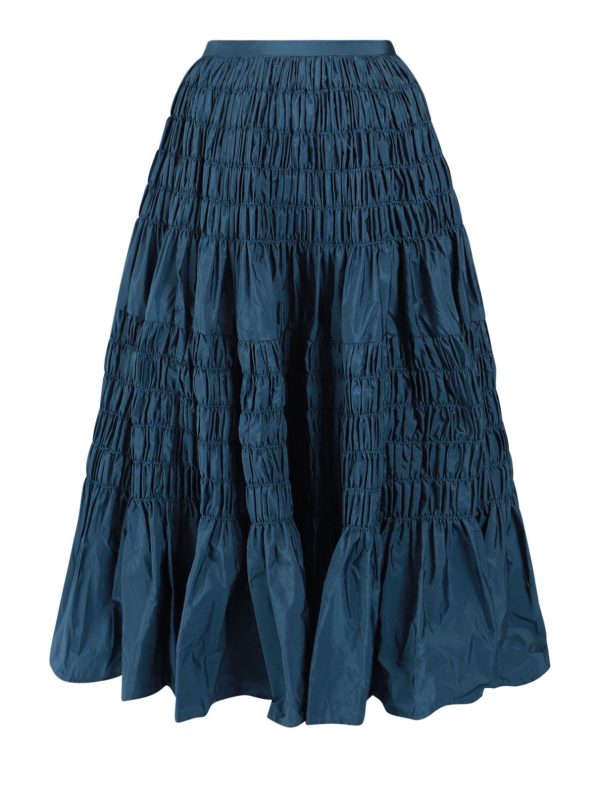 Munivino Taffeta Skirt-blue